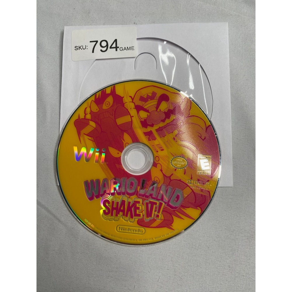 Wario Land Shake It! Nintendo Wii Disc Only RVL-RWLE-USA Hand Drawn Platformer